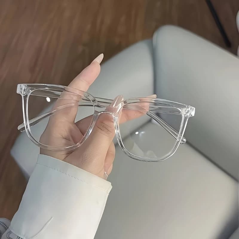 Lunettes transparentes – verre carré clair